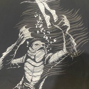Men’s 2XL, Short Sleeve Black T-Shirt, with The Creature from the Black Lagoon